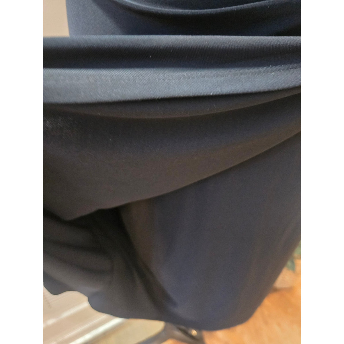 Lauren Ralph Lauren Cocktail Dress Women SZ 14 Black Faux Wrap Boat Neck Keyhole
