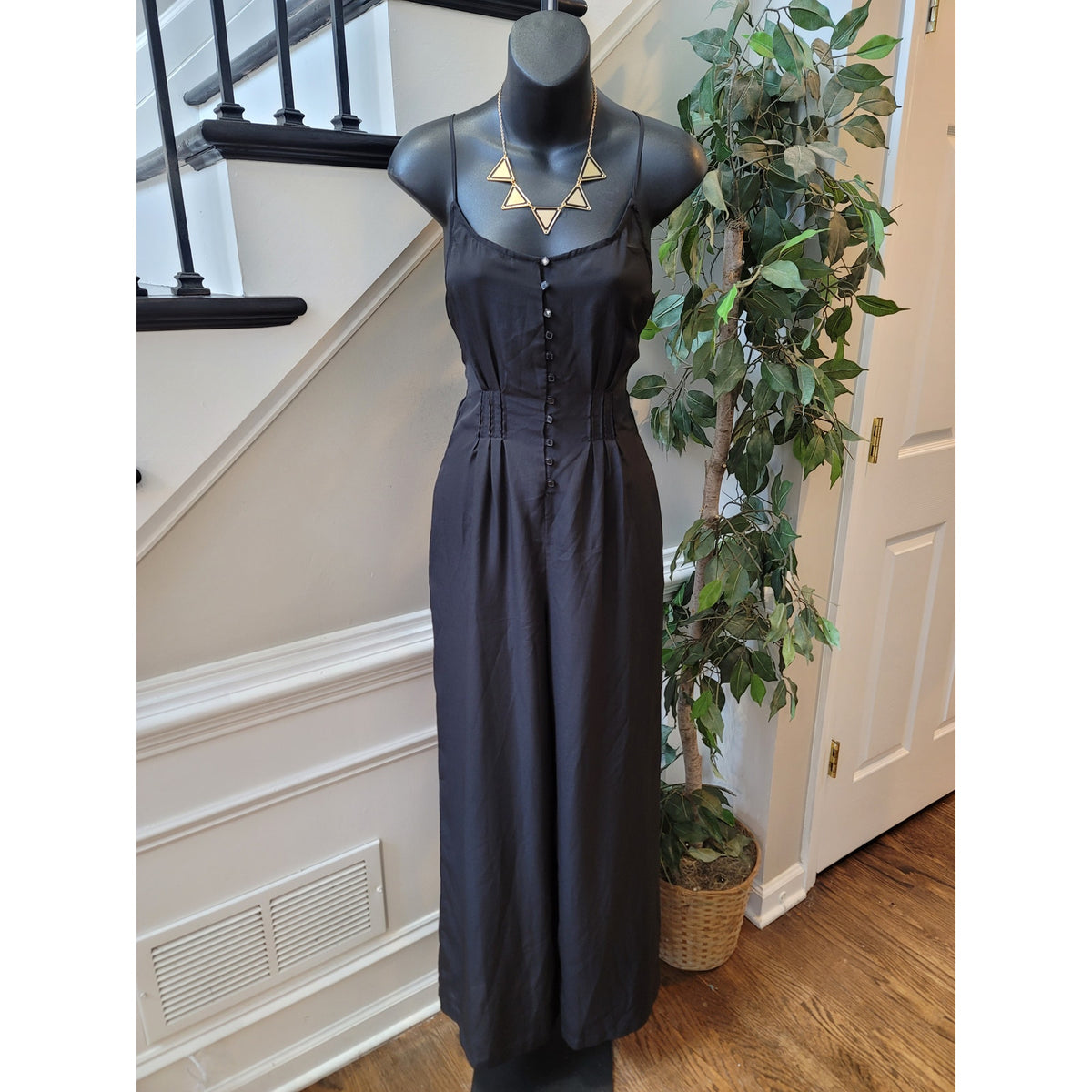 BCBG Generation Jumpsuit Women's Size 2 Black Wide Leg Sleeveless Romper Summer