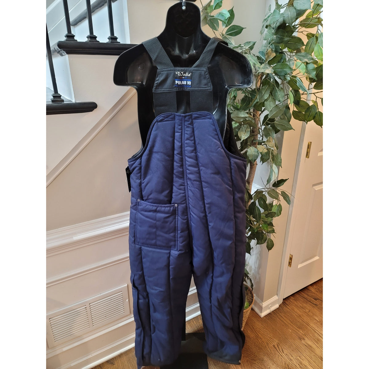 Walls Iron-Tuff Bib Men's Size Medium Navy Blue Blizzard Pruf Insulated Workwear