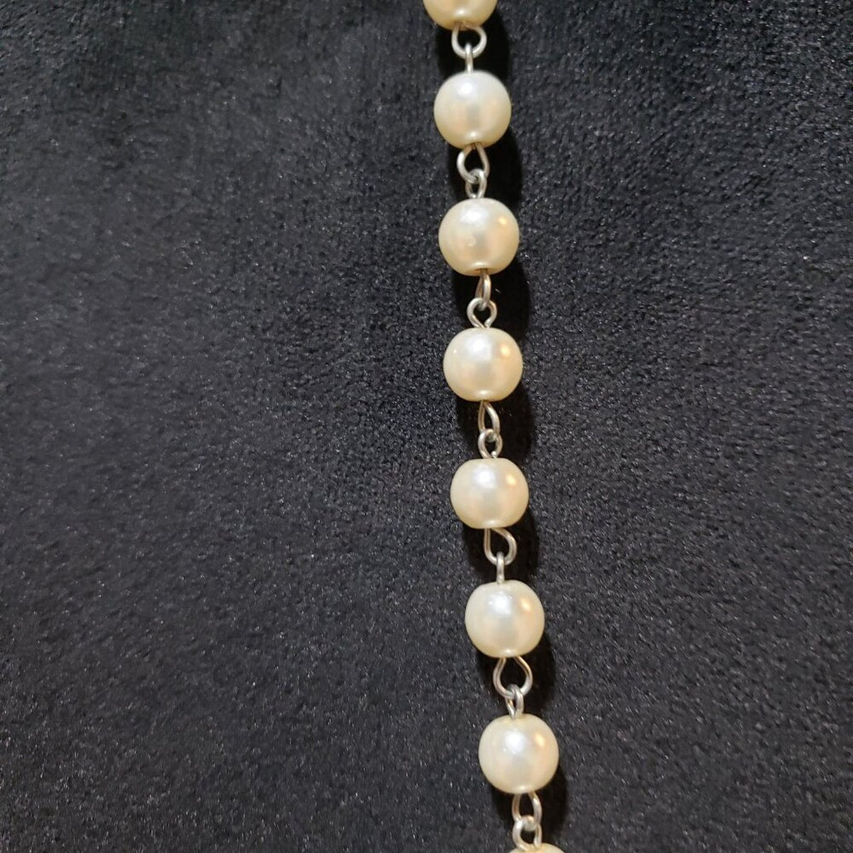 Womens Fashion Ivory Pearl Link Beaded Necklace Jewelry with Lobster Clasp