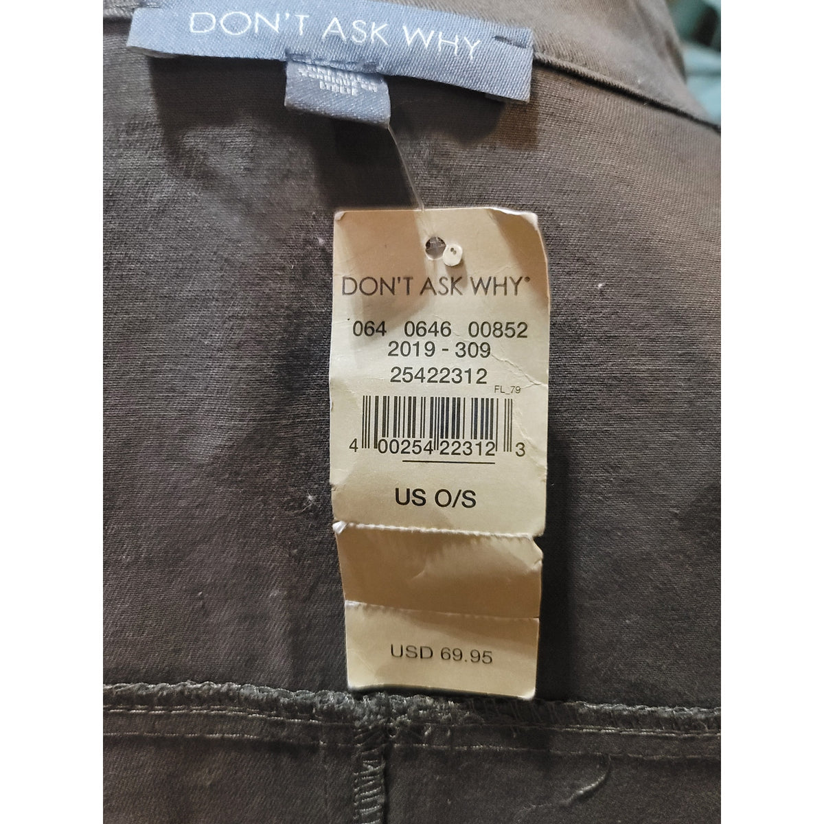 Dont Ask Why Military Jacket Women One Size Olive Green Button Front Long Sleeve