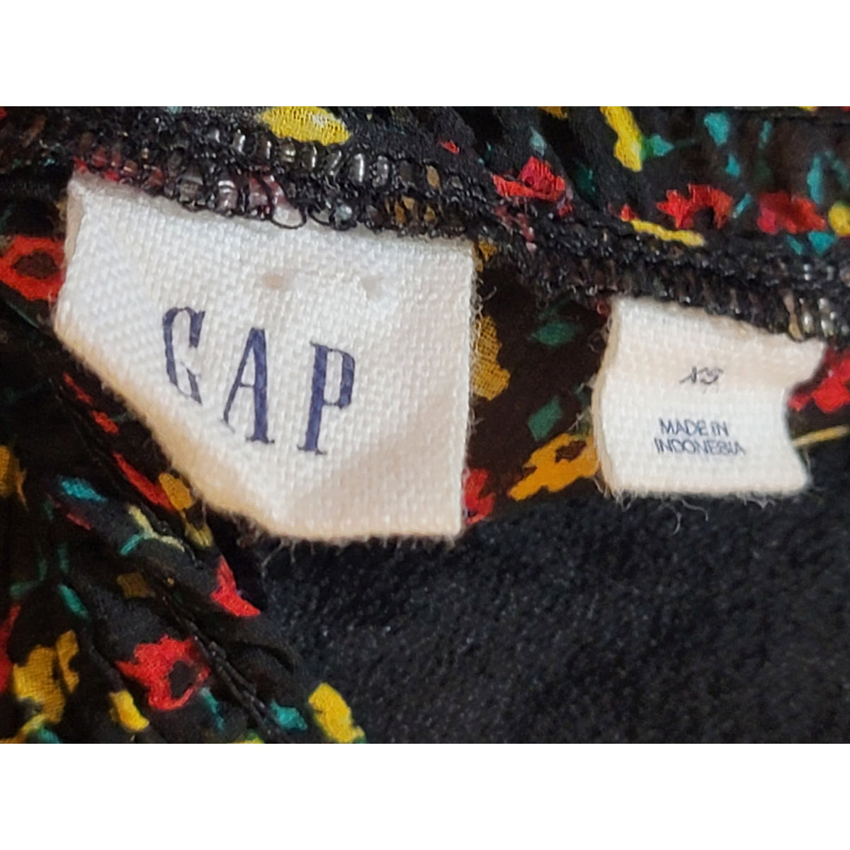 GAP Floral Sheer Top Women's Size X-Small Multicolor Mock Neck Long Sleeves