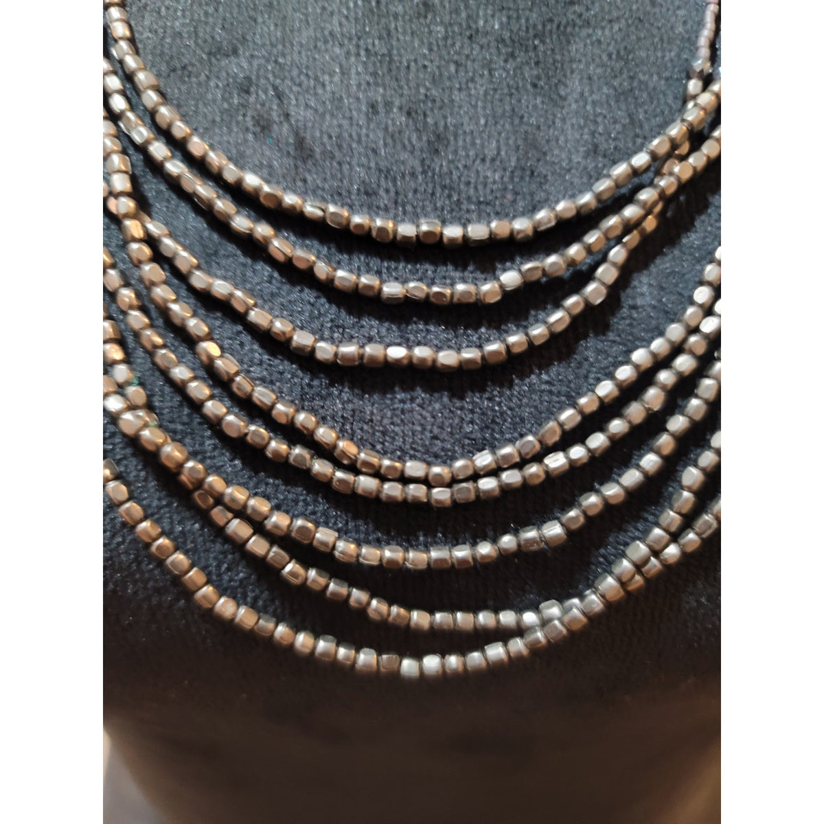 Women's Multi Strand Beaded Necklace With Faceted Beads And Lobster Clasp Design