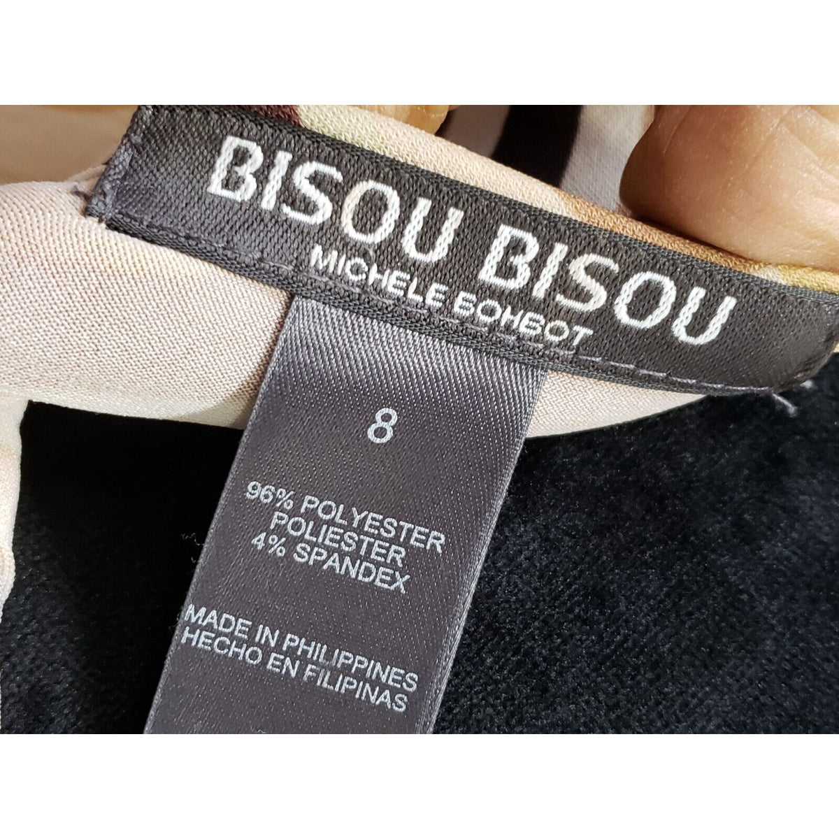 Bisou Bisou Women's Multicolor Polyester Wrap 3/4 Sleeve Knee Length Dress 8
