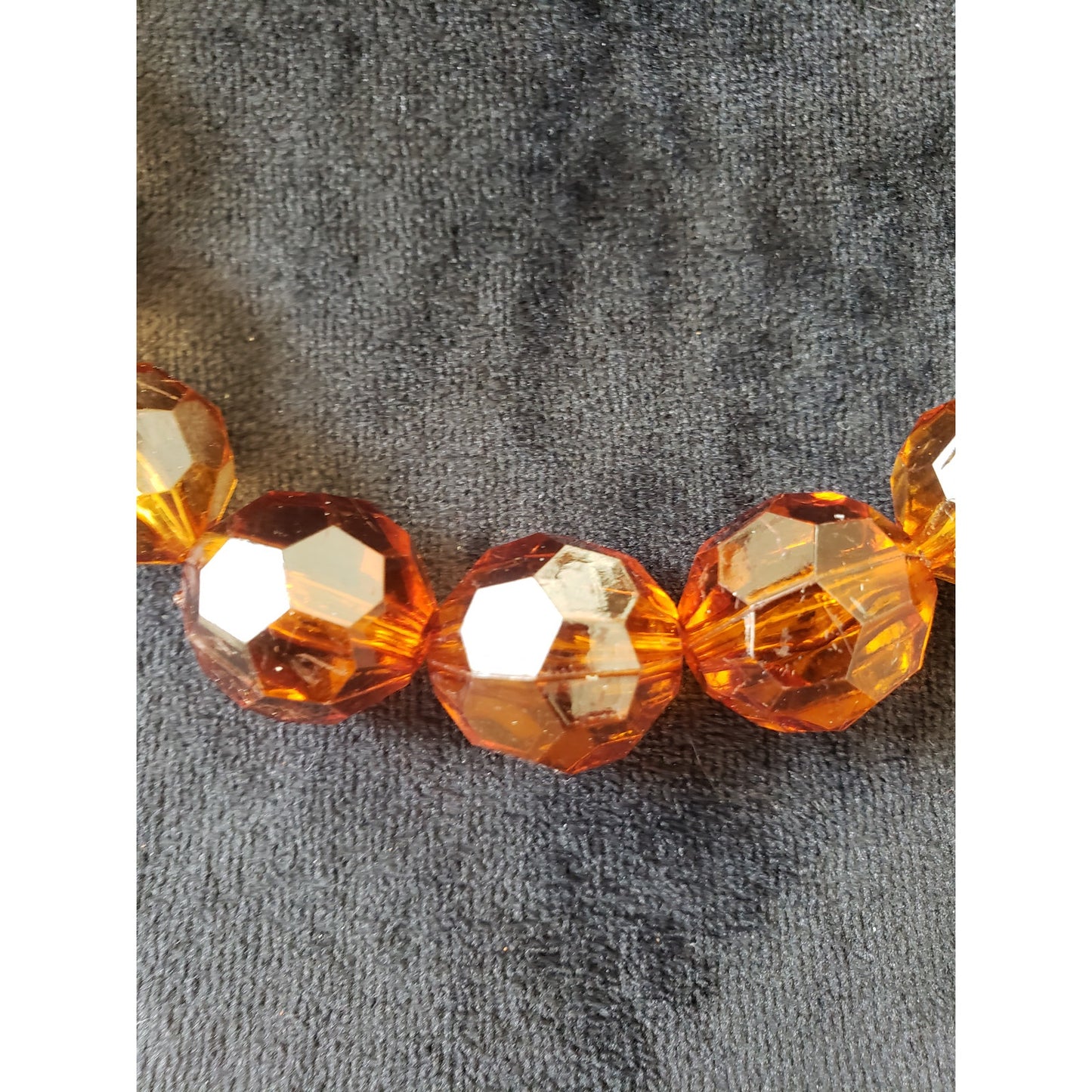 Womens Gold Tone Faceted Crystal Amber Beads Chain Necklace Jewelry with Lobster