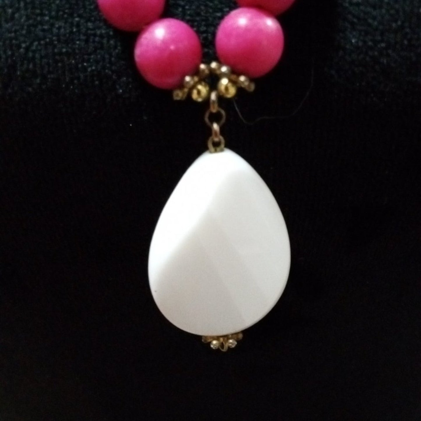 Womens Fashion Chunky Freshwater Pearl Pendant Beaded Necklace w/ Lobster Clasp