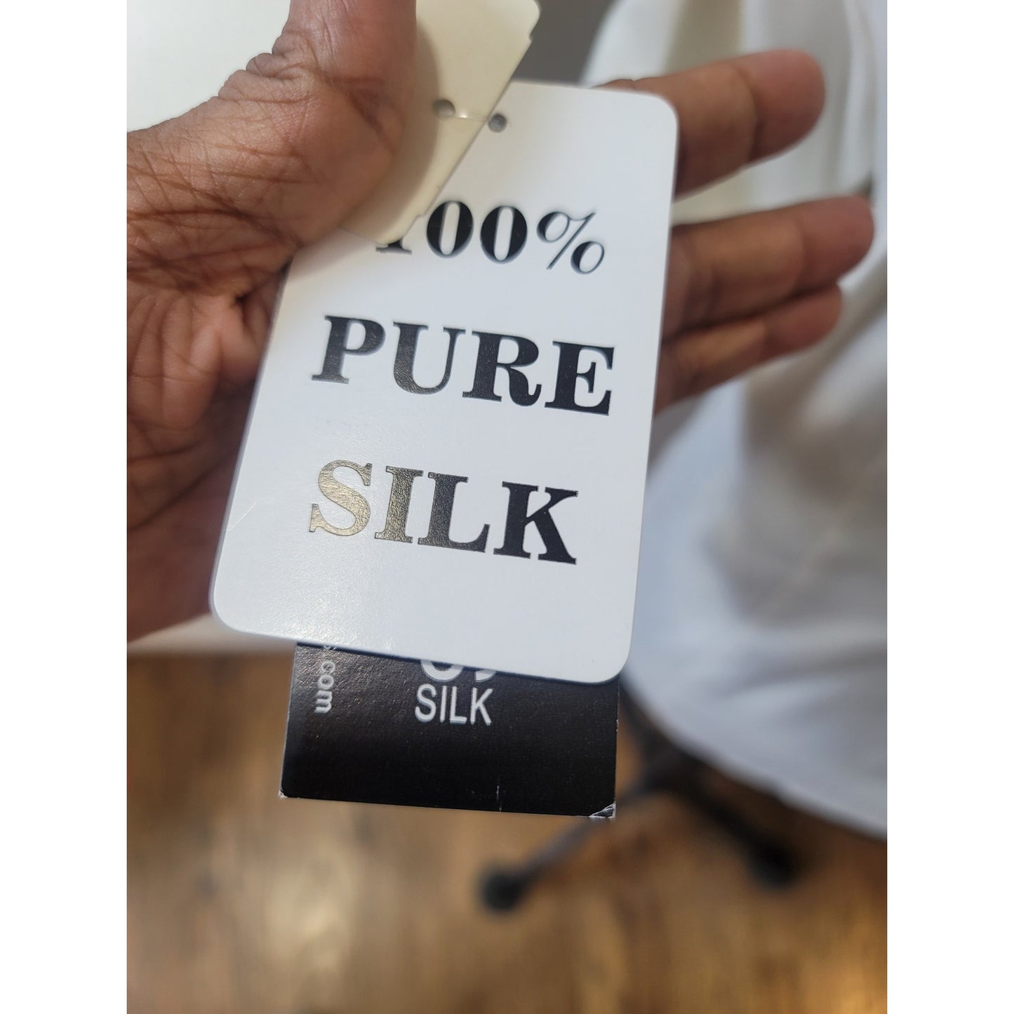 Notations Silk Blouse Women's Small White Button Front Long Sleeve Career Top