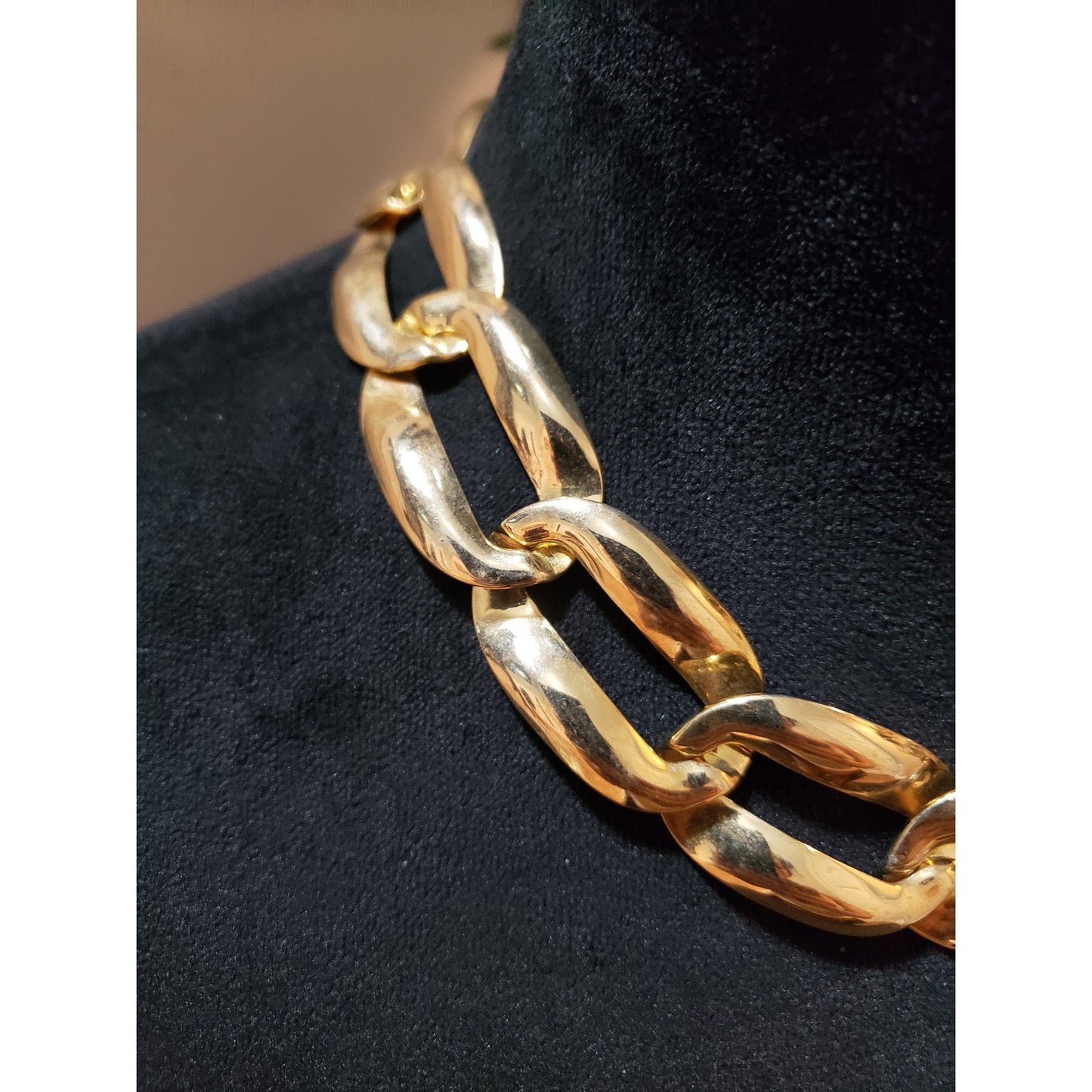 Vintage Gold Tone Womens Fashion Multi Linked Necklace Jewelry with Box Clasp