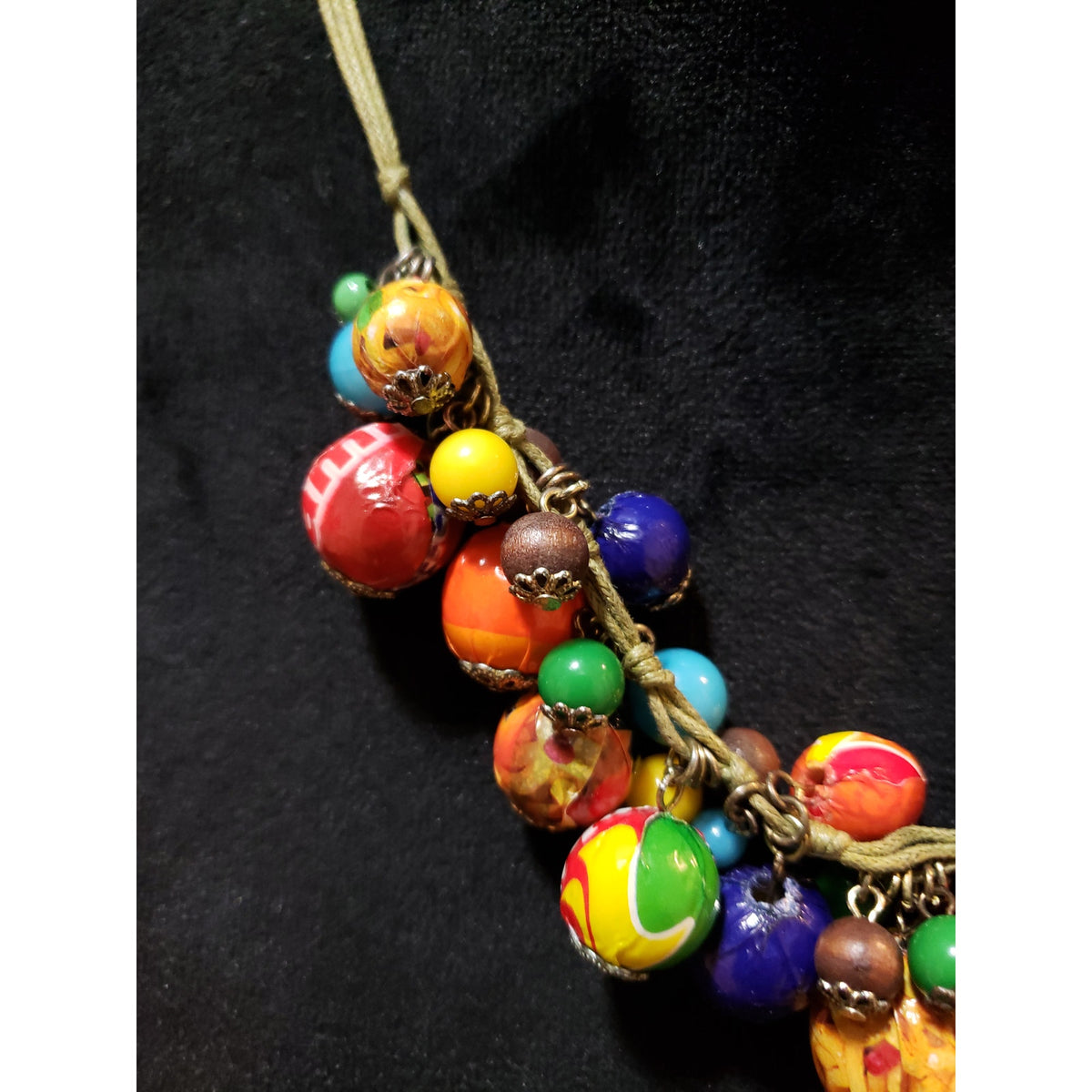 Womens Handcrafted Colorful Ball Beads Cluster Charm Necklace Jewelry w/ Lobster