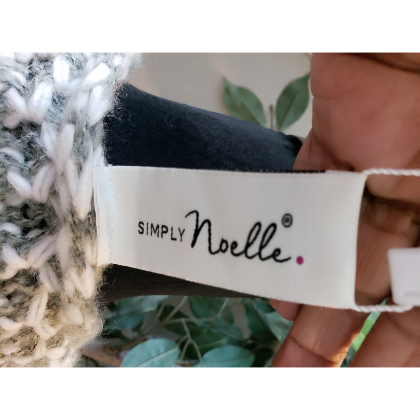 Simply Noelle Poncho Cardigan Womens Gray Knit Two Button Front Asymmetrical