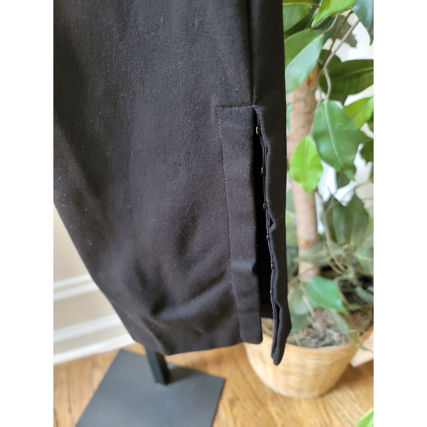 Zara Black Trousers Women's Size L Slim Fit Cotton Blend Work Office Pants