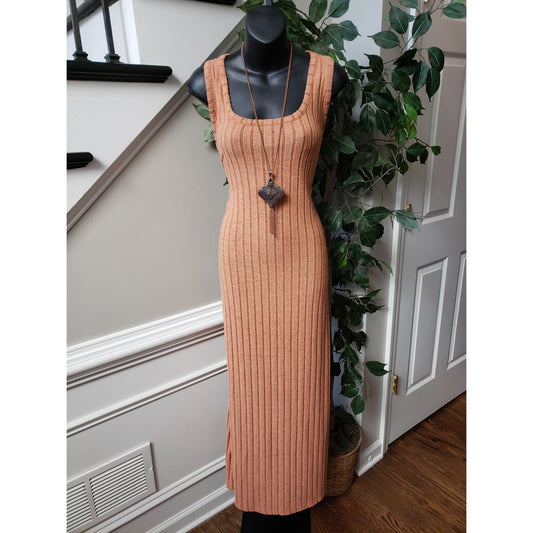 SHEIN Curve Long Maxi Dress Women's 2XL Ribbed Mermaid Hem Tank Maxi Scoop Neck