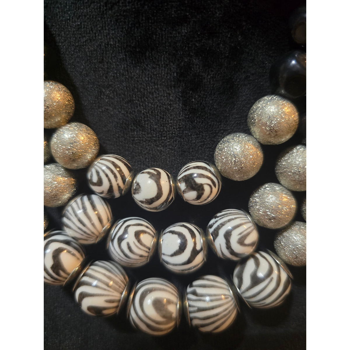 Women's Multi Layer Beaded Statement Necklace With Lobster Claw Clasp