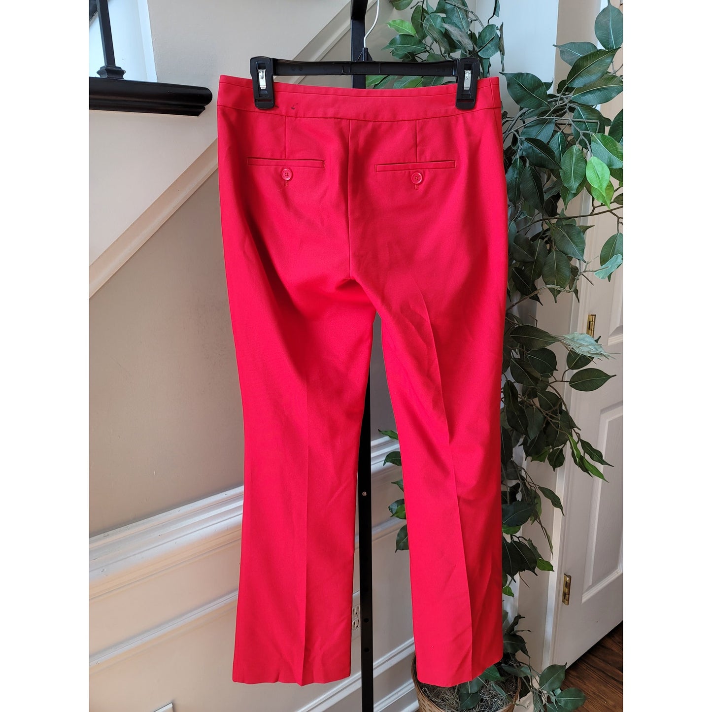 Express Columnist Pants Women's 2R Red Stretch Trousers Slim Fit Work Casual