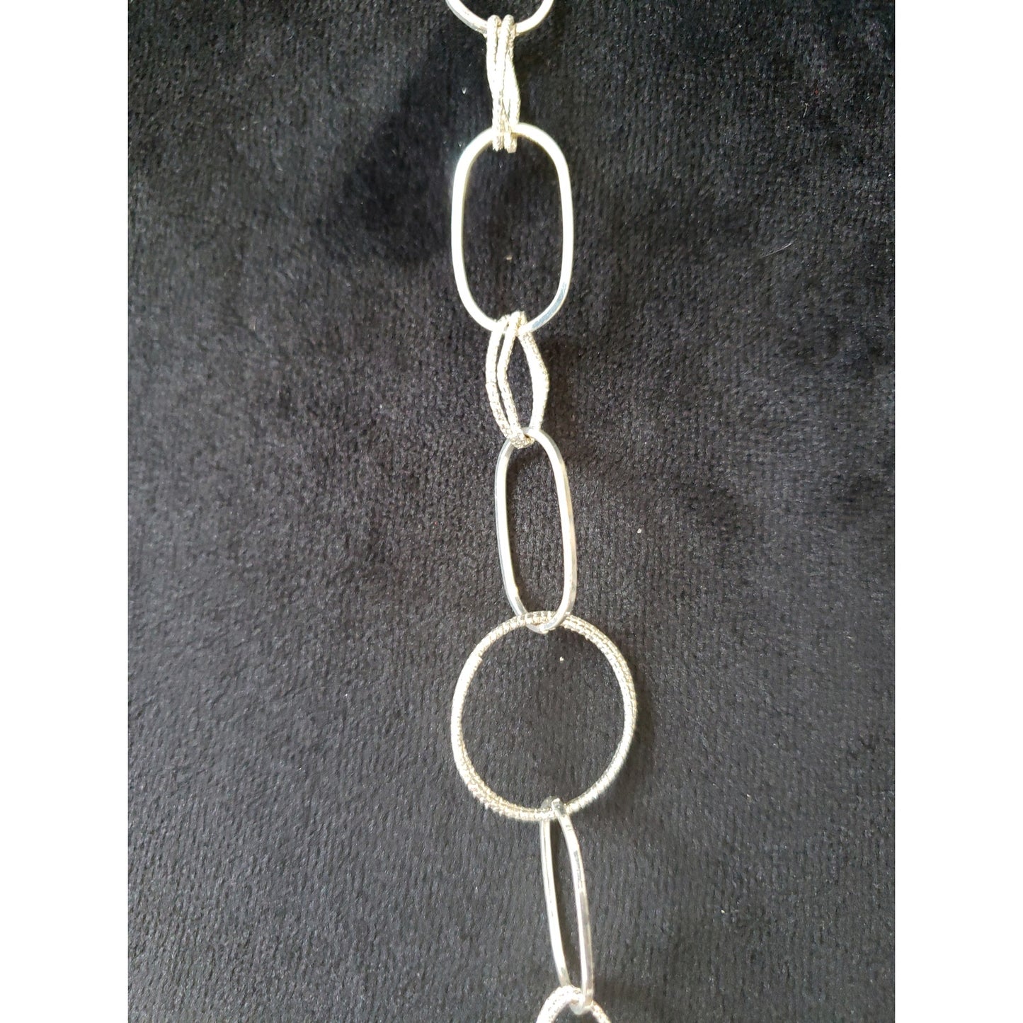 Chaps Womens Silver Tone Circle Rings Chain-Link Necklace Jewelry with Lobster