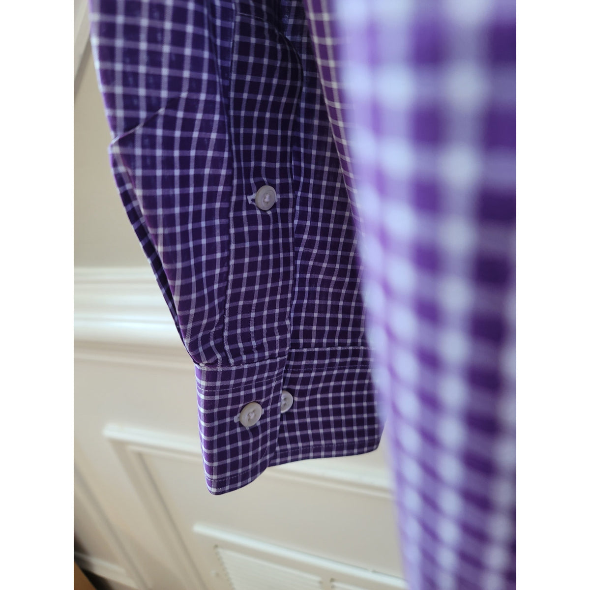 Ralph Lauren Button-Down Shirt Men's Size 34/35 Purple 100% Cotton Stretch