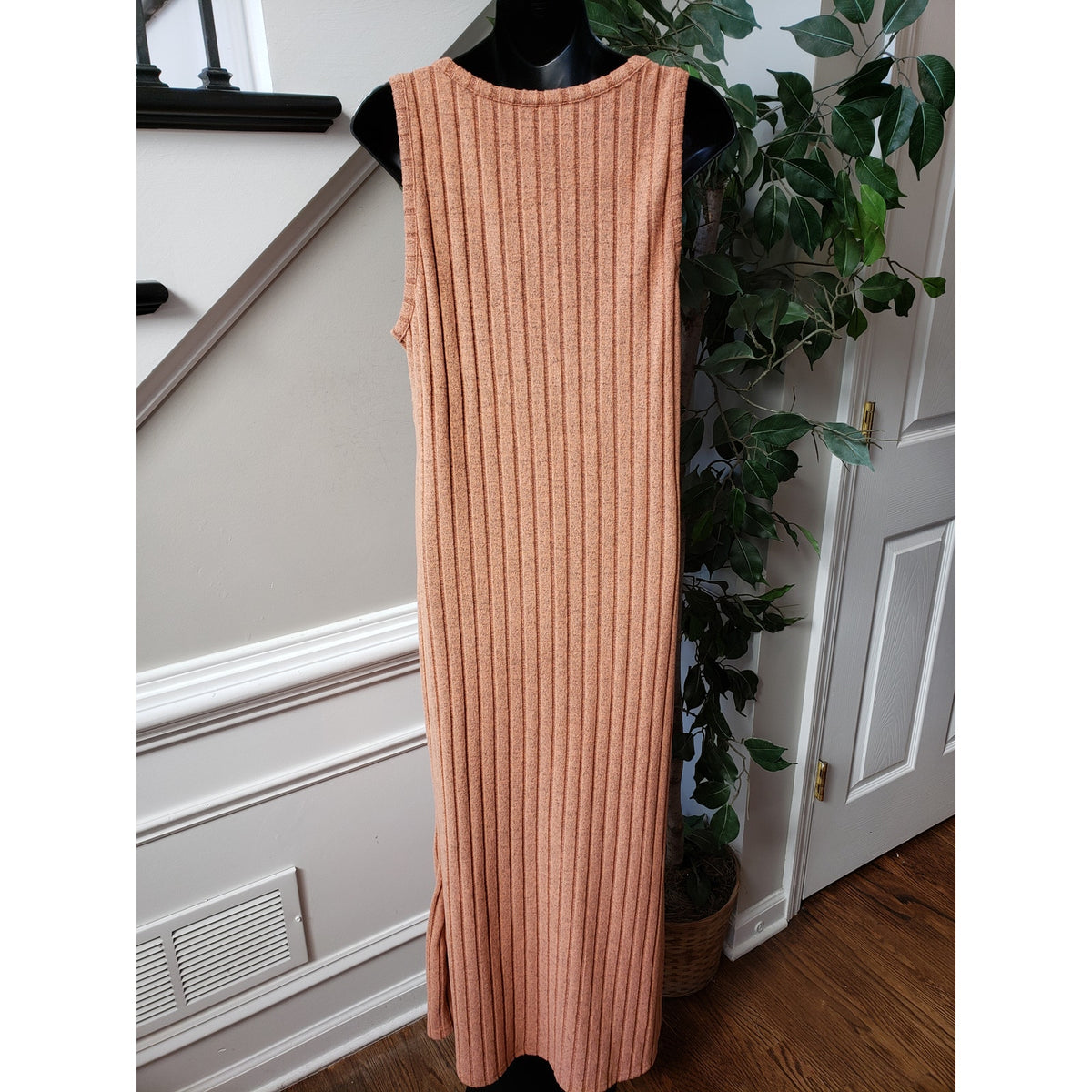 SHEIN Curve Long Maxi Dress Women's 2XL Ribbed Mermaid Hem Tank Maxi Scoop Neck