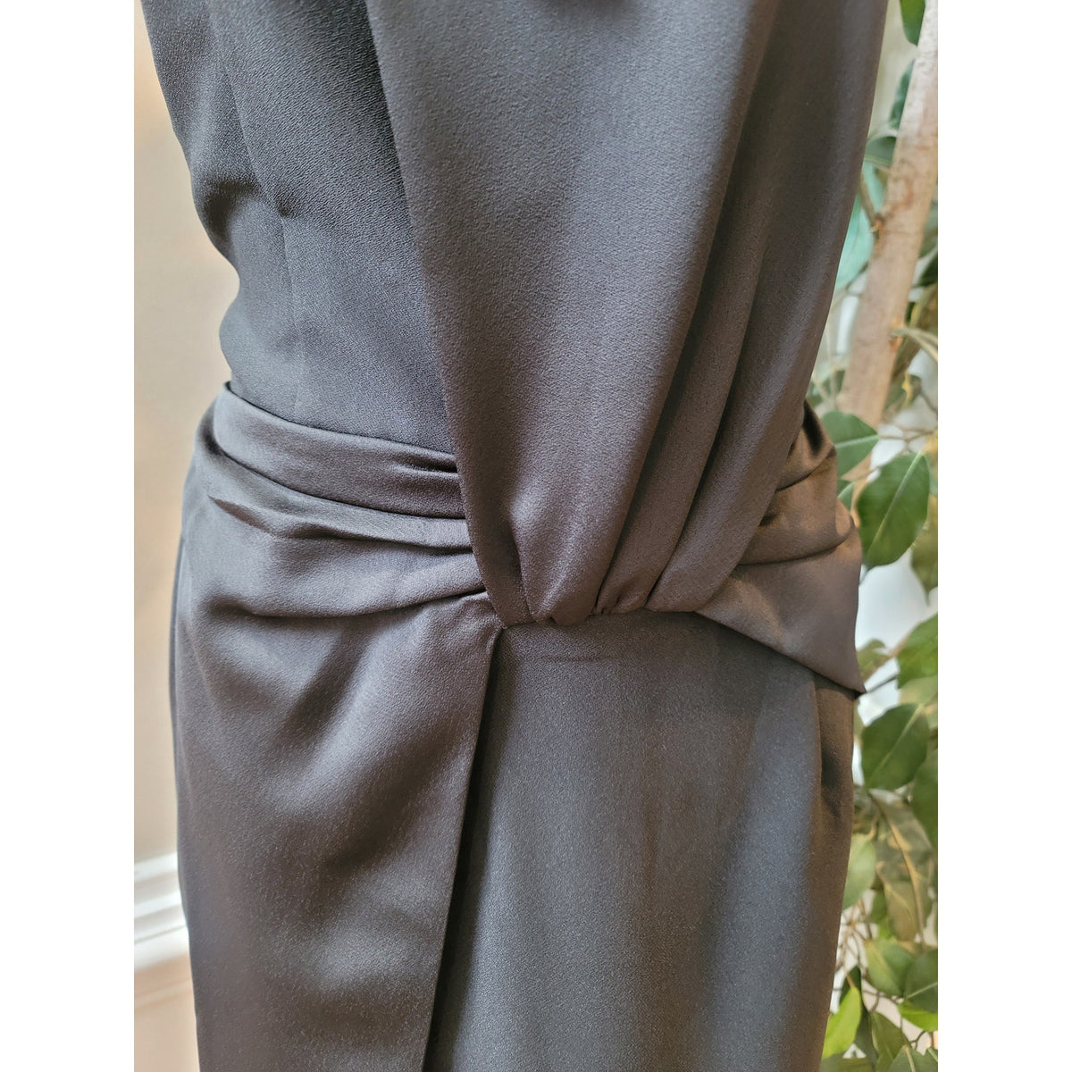 Harlyn Dress Womens Small Black Sleeveless Wrap Front Cocktail Party Elegant