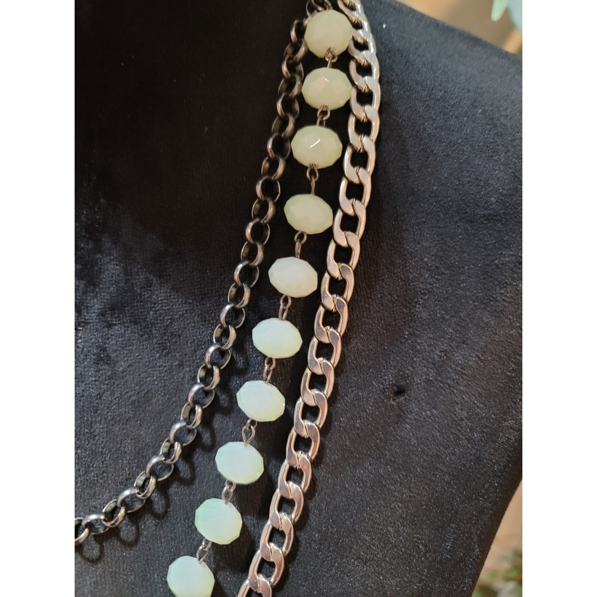 Women's Layered Chain Necklace With Beads And Lobster Clasp Fashion Jewelry