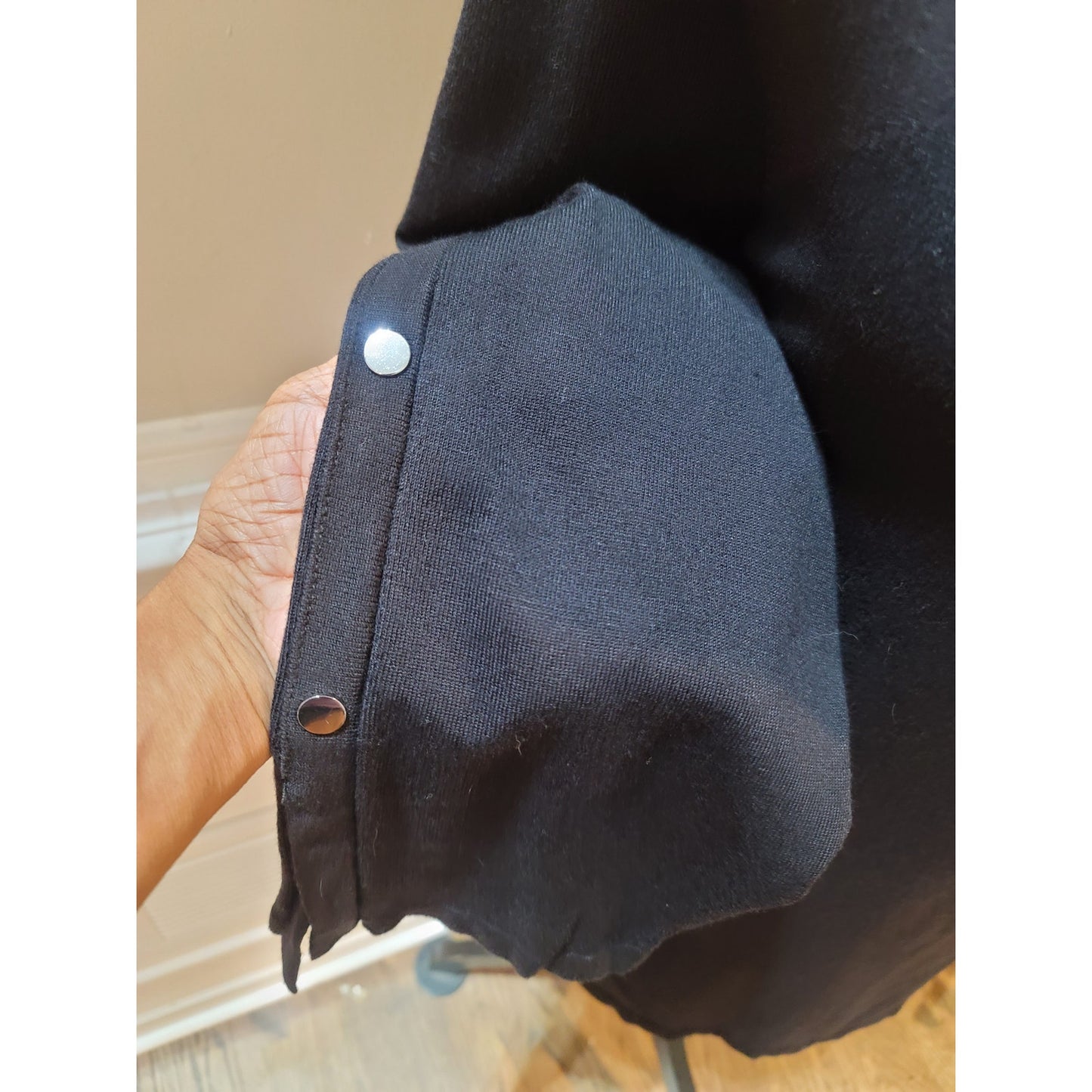 Alfani Sweater Women's Size 2X Black Long Sleeve Pullover with Button Detail