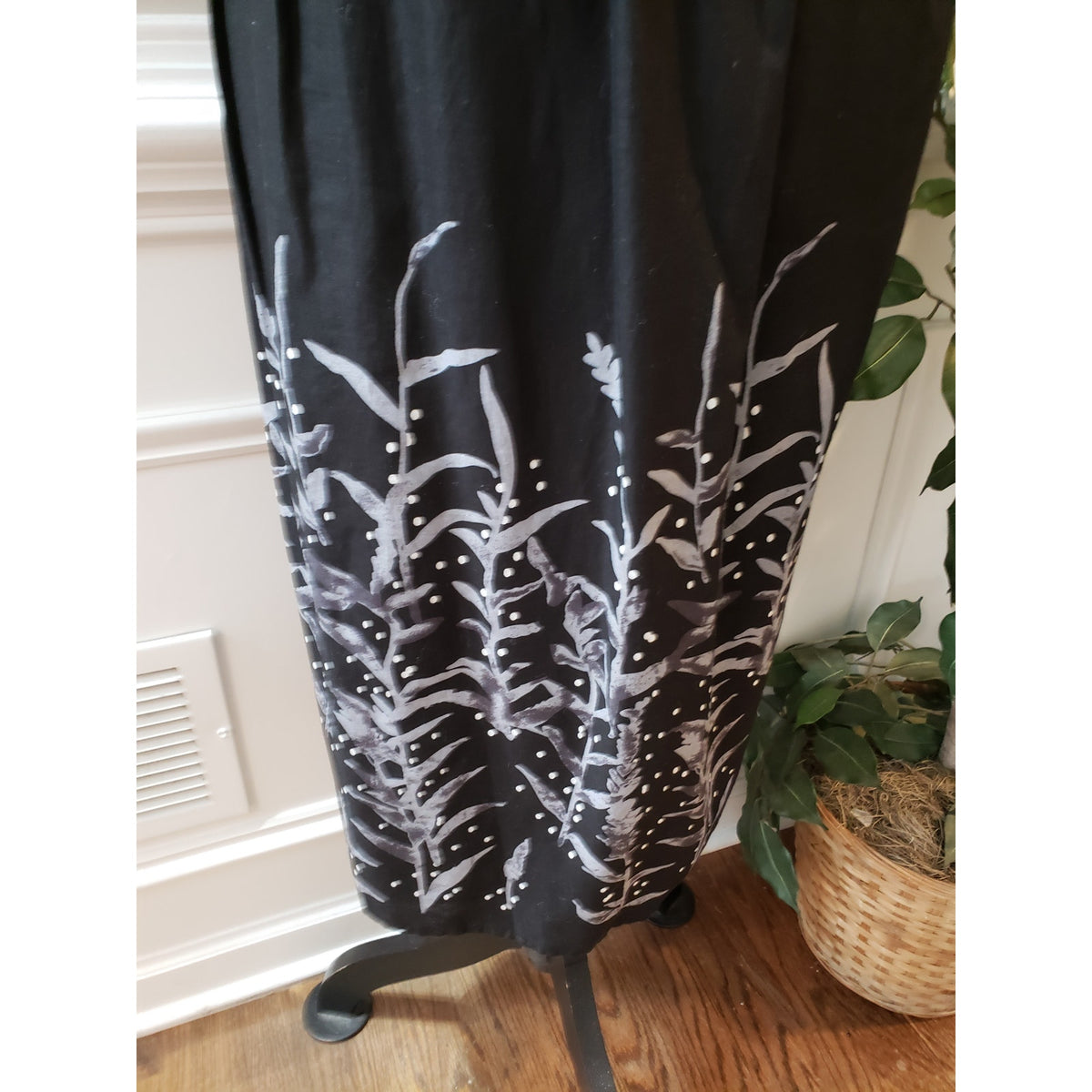 Lane Bryant Knee Length Dress Women's 16 Black Geo Print Sleeveless V Neck Lined
