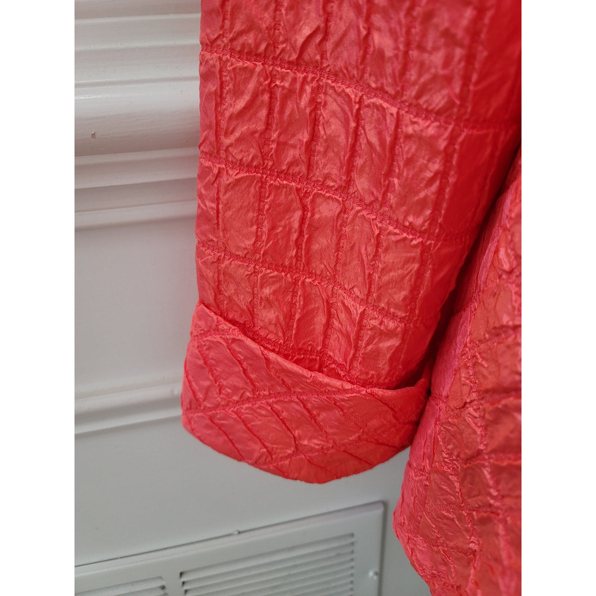 IC Collection Shirt Jacket Women's SZ XXL Coral Button Front Cuff Sleeve
