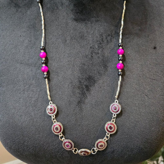 Womens Fashion Purple Black Pearl Crystal Necklace Jewelry with Lobster Clasp