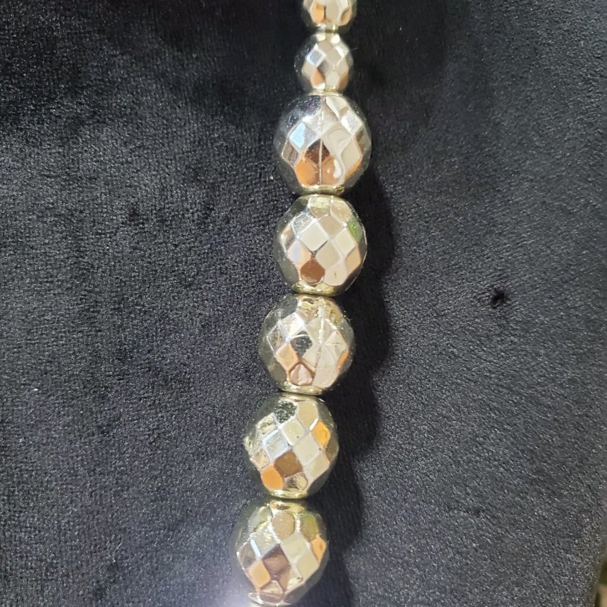 Womens Fashion Silver Disco Ball Beads Collar Long Necklace with Lobster Clasp