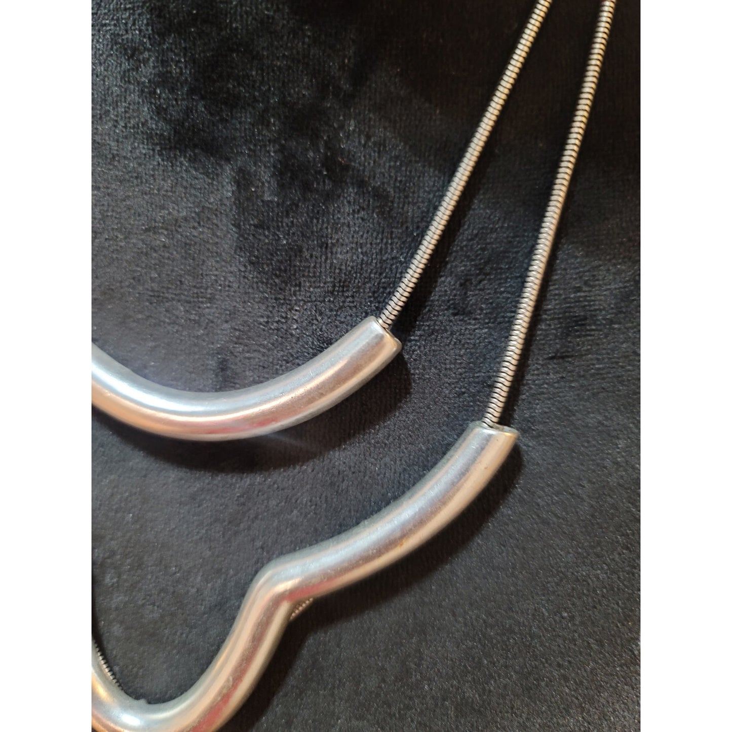 Women's Silver Tone Double Layer Statement Necklace With Lobster Clasp Jewelry