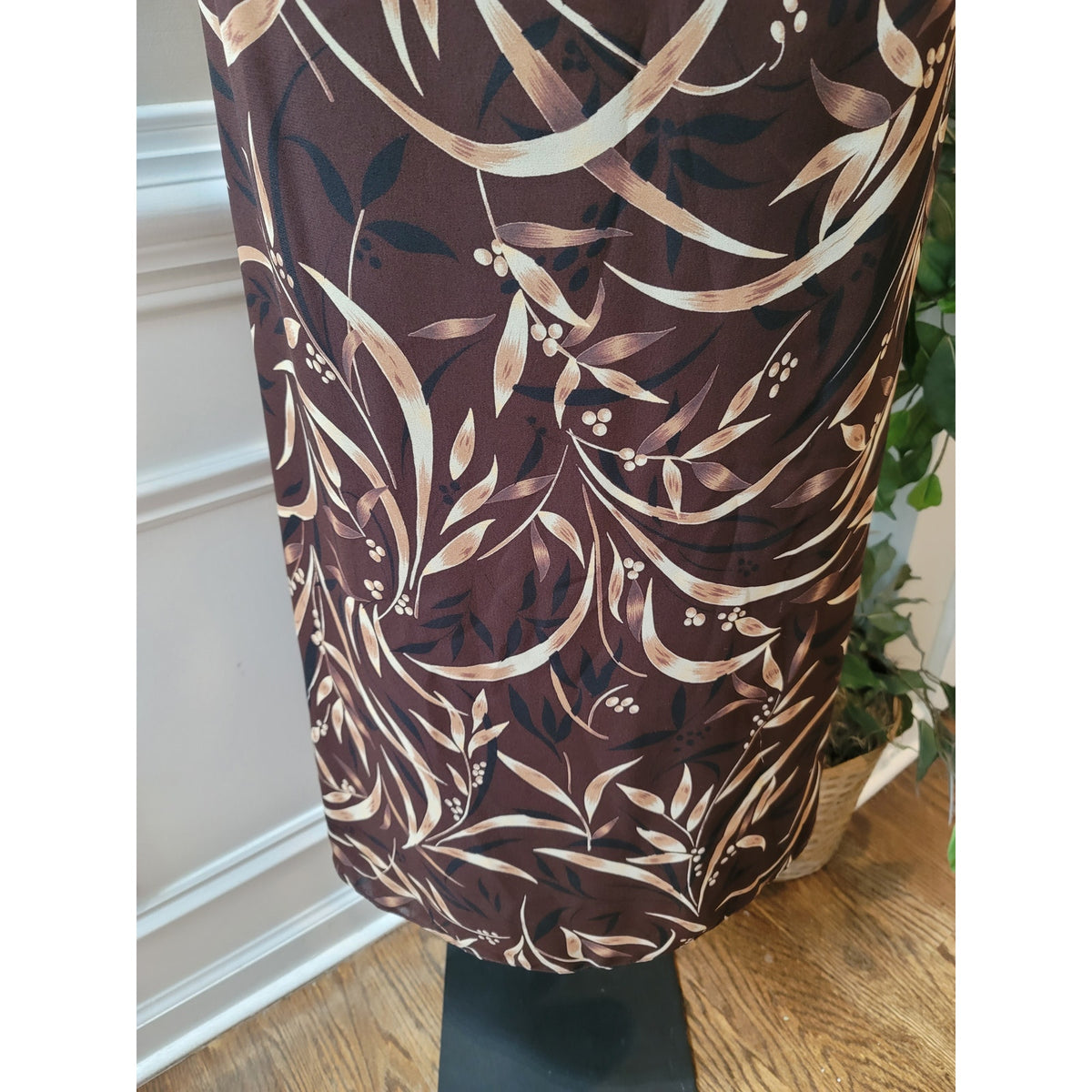 Maggie and Me Dress Women's 16 Brown Sleeveless Floral Maxi Polyester
