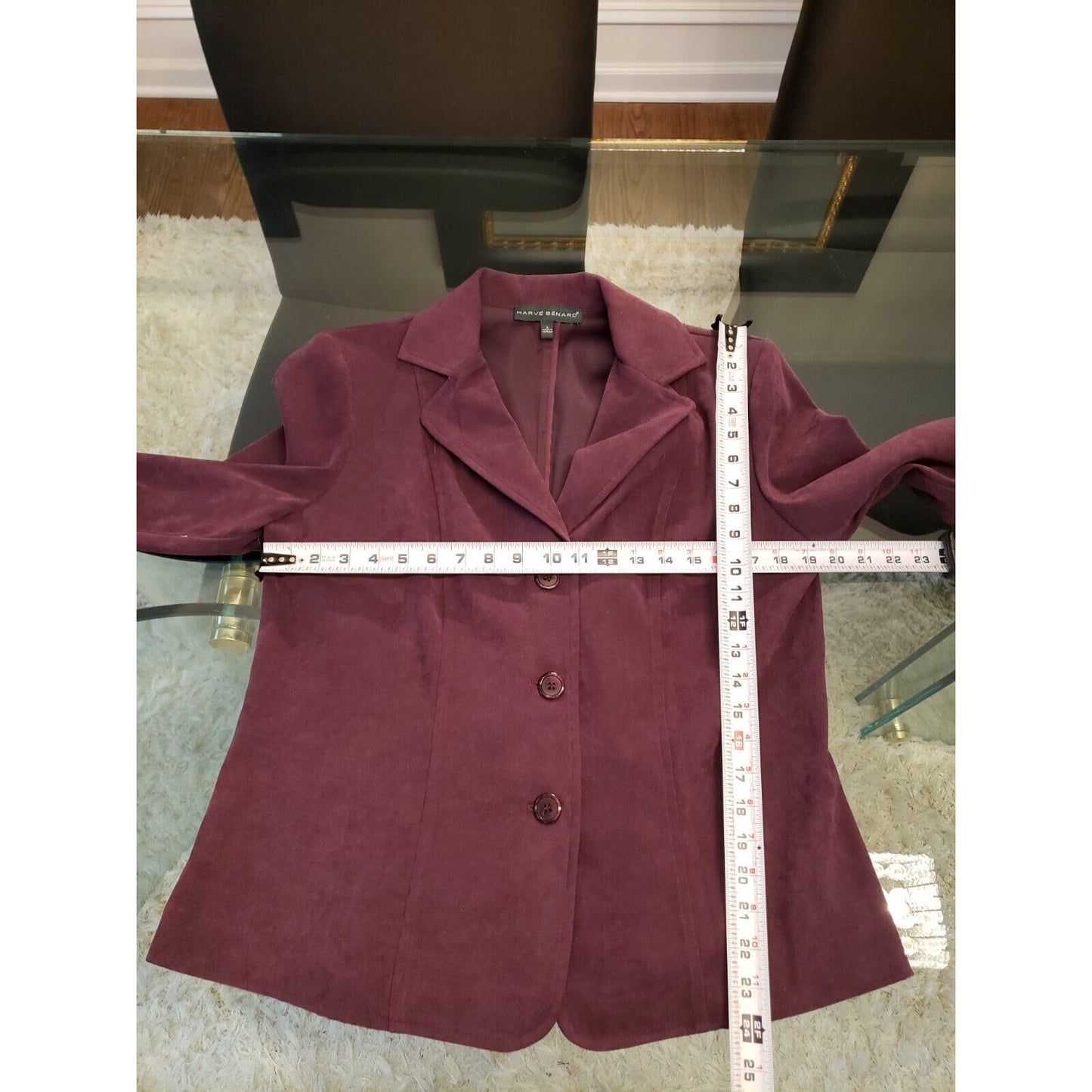 Harve Benard Women's Purple Solid Long Sleeve Blazer & Skirt 2 Piece Suit Large