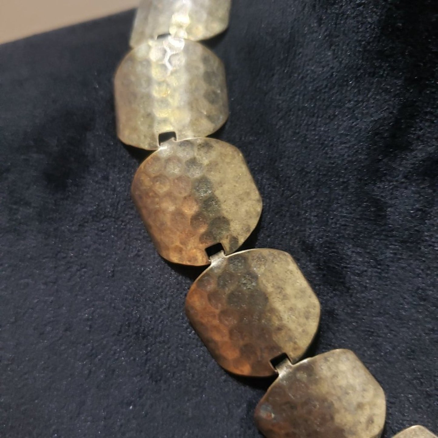 Womens Fashion Bronze Tone Curved Round Panel Choker Necklace w/ Lobster Clasp
