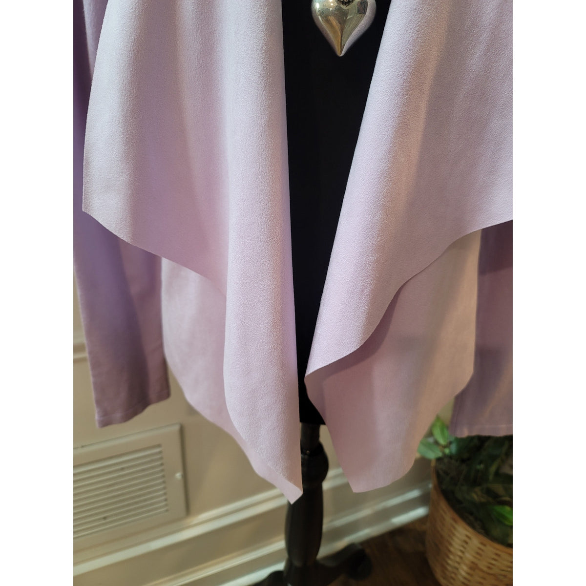 International Concepts Draped Jacket Womens Medium Purple Open Front Long Sleeve