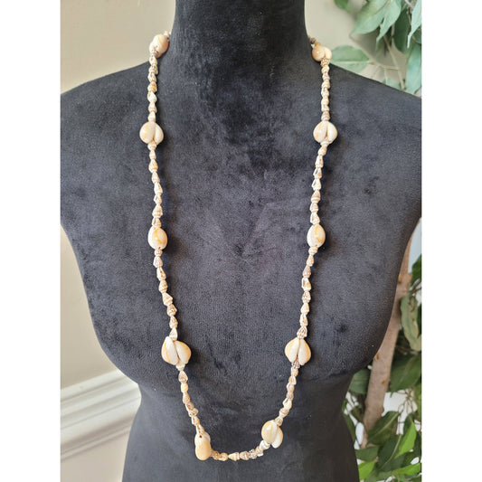 Women's Natural Seashell Beaded Necklace Boho Beach Style Handmade Jewelry