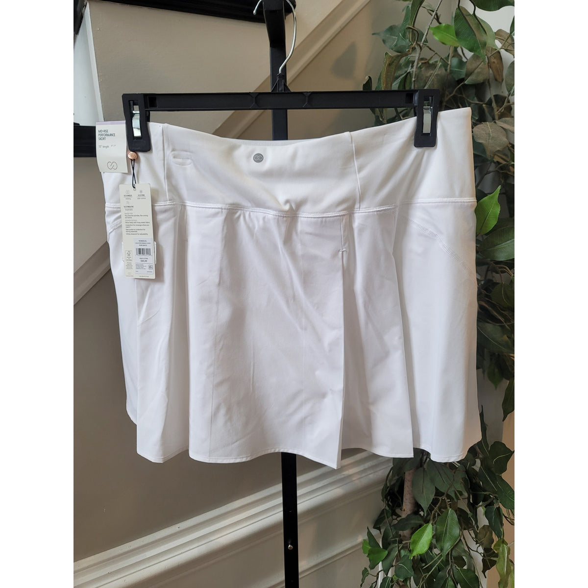 Calia Golf Skort Women's Size XL Pure White Pleated Mid-Rise 4-Way Stretch