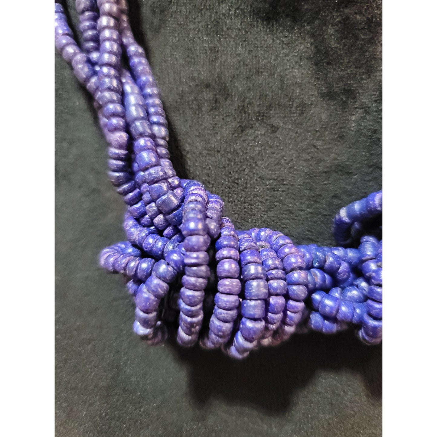 Women's Purple Multi Strand Beaded Statement Necklace With Lobster Clasp