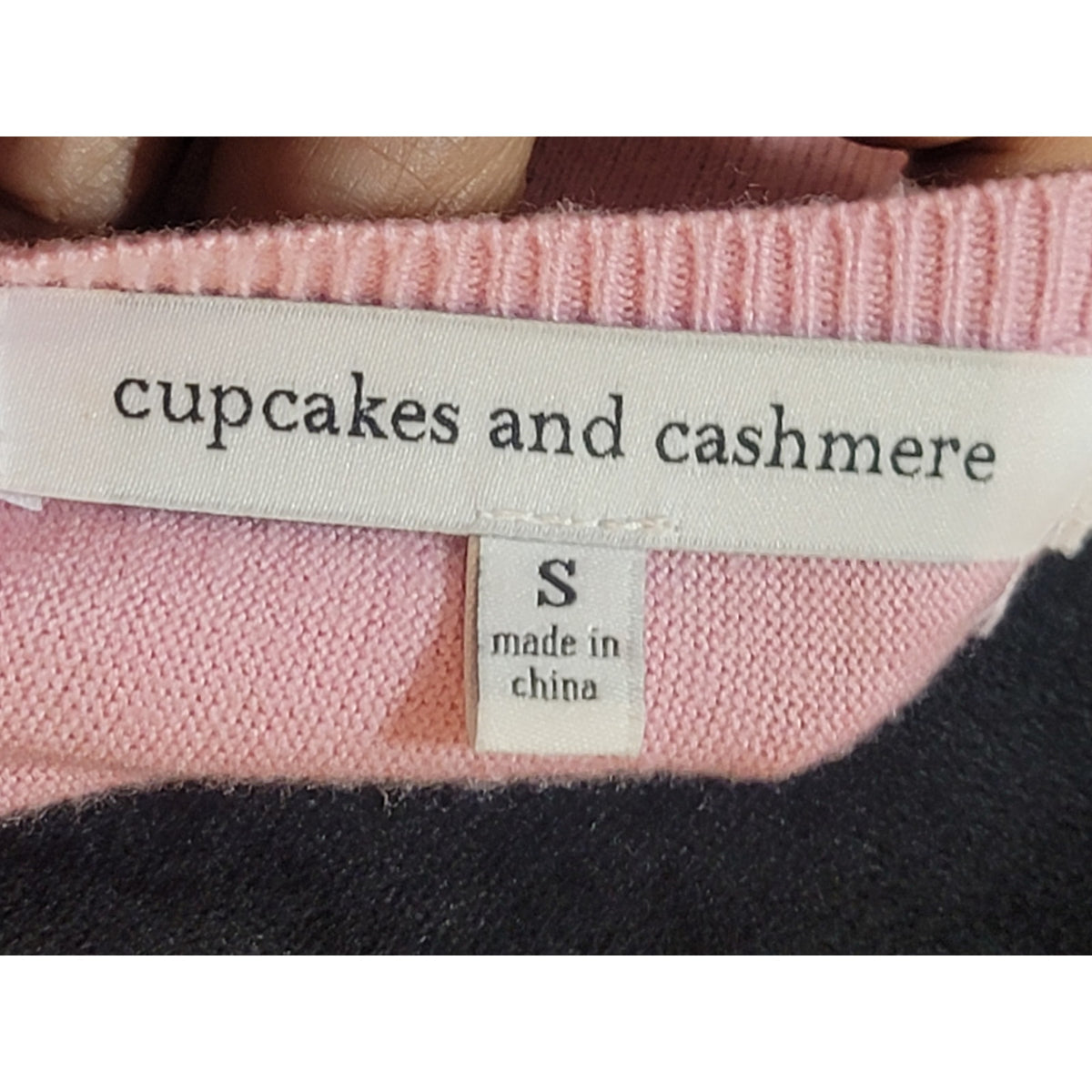 Cupcakes & Cashmere Pullover Sweater Womens Small Pink Drop Shoulder Ribbed Cuff