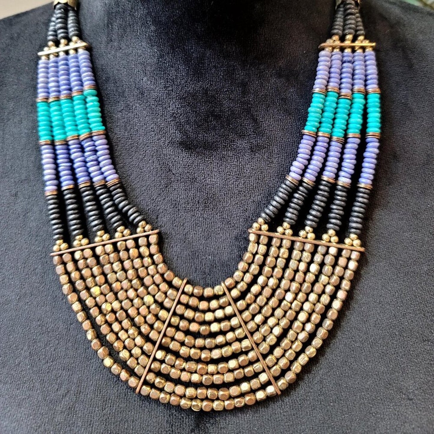 Womens Multicolor Multiple Layer Beaded Necklace Jewelry with Lobster Clasp