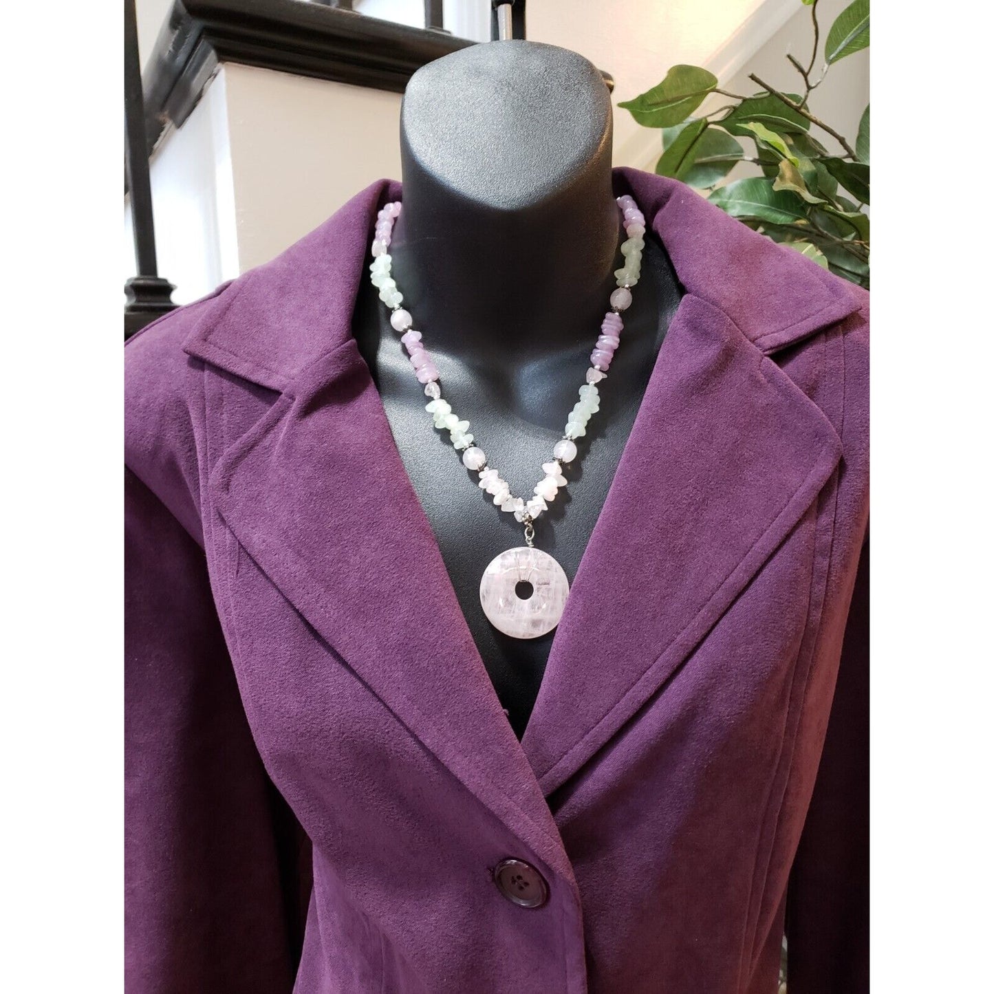 Harve Benard Women's Purple Solid Long Sleeve Blazer & Skirt 2 Piece Suit Large