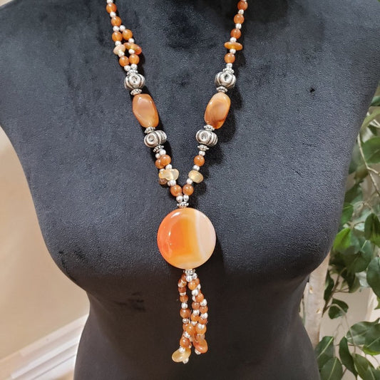 Women's Fashion Chunky Charm Beaded Big Pendant Choker Necklace w/ Lobster Clasp