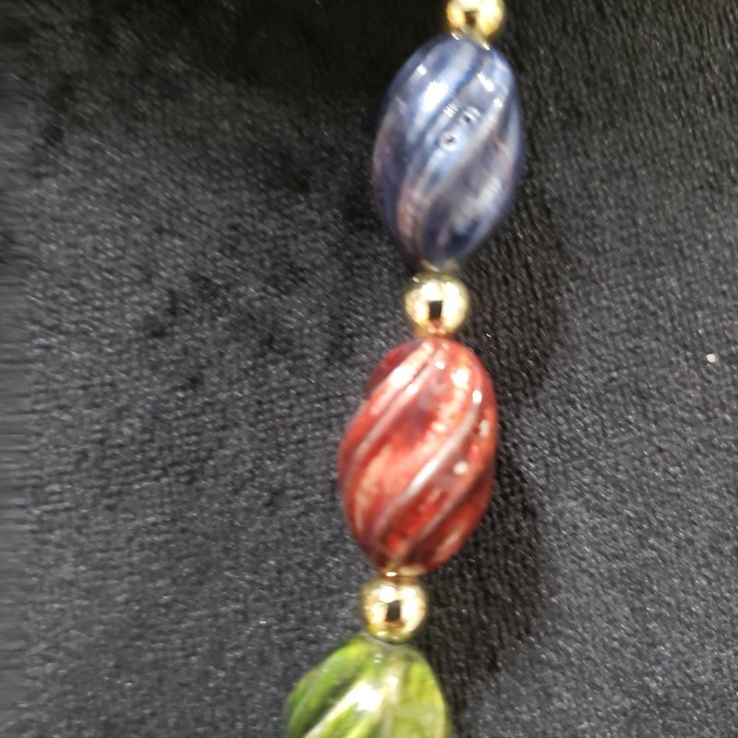Womens Fashion Multicolour Agate Gemstone Beaded Necklace with Lobster Clasp