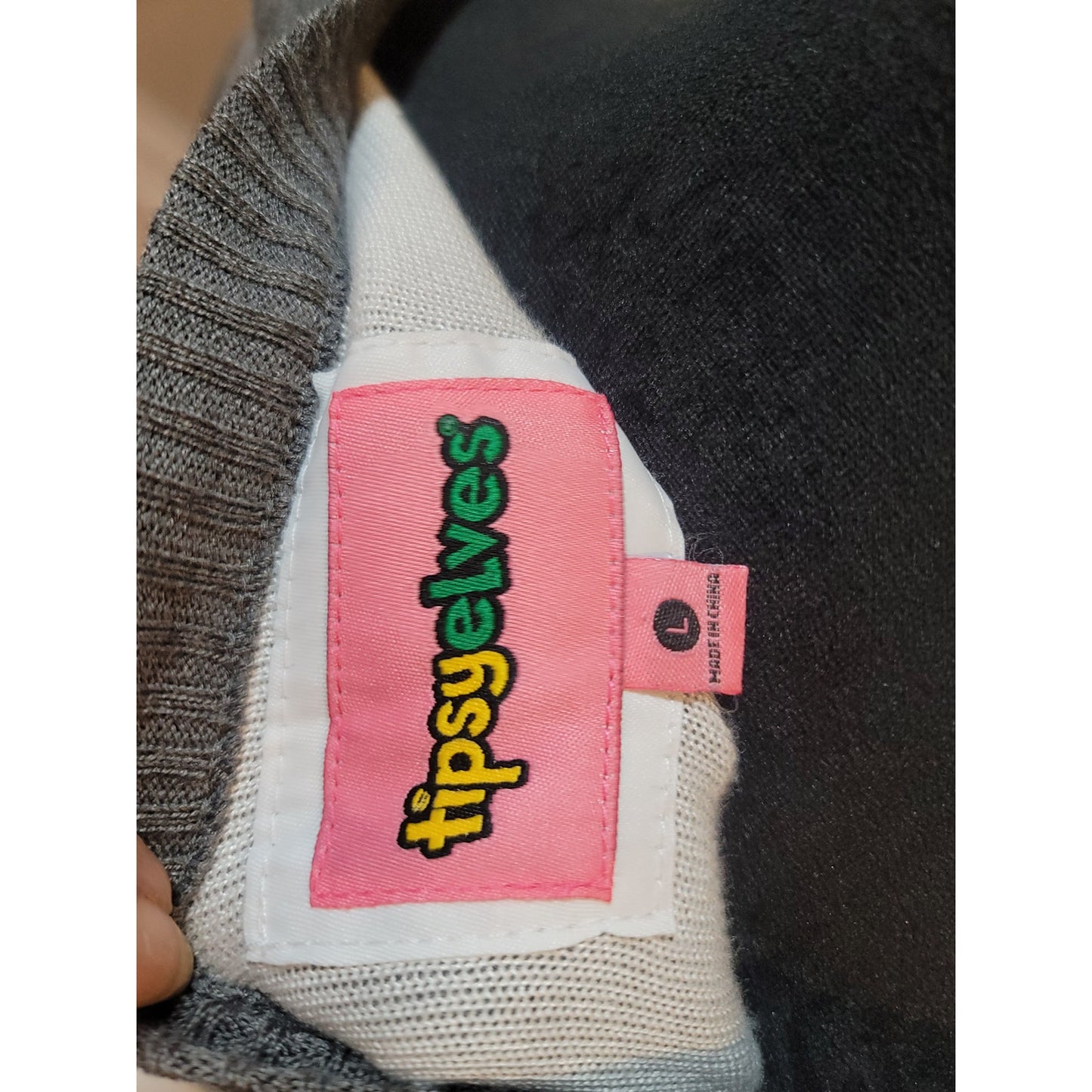 Tipsy Elves Christmas Sweater Women's Large Gray Snowman Long Sleeve Pullover