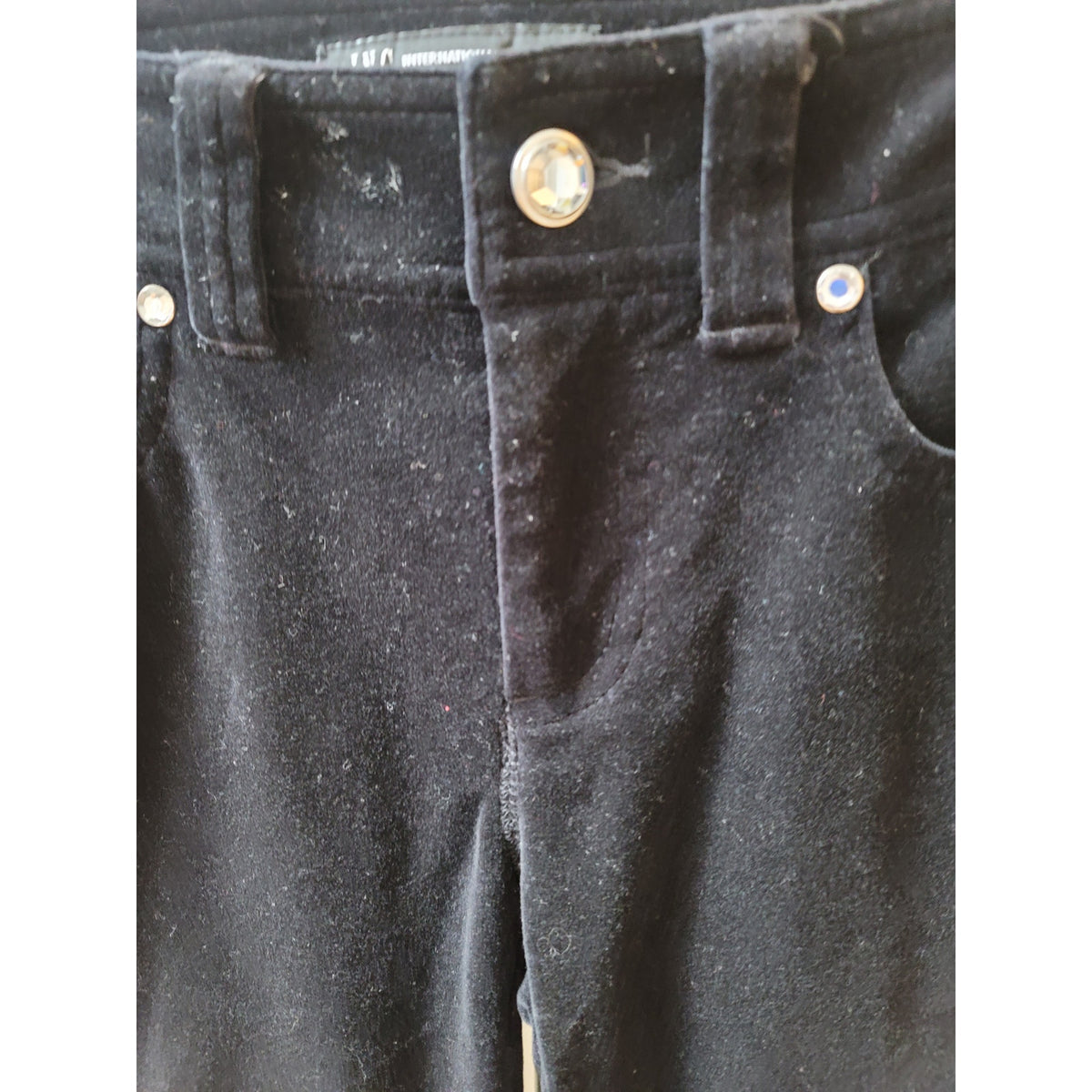 INC International Concepts Skinny Pants Women's Size 0P Black Velvet Stretch