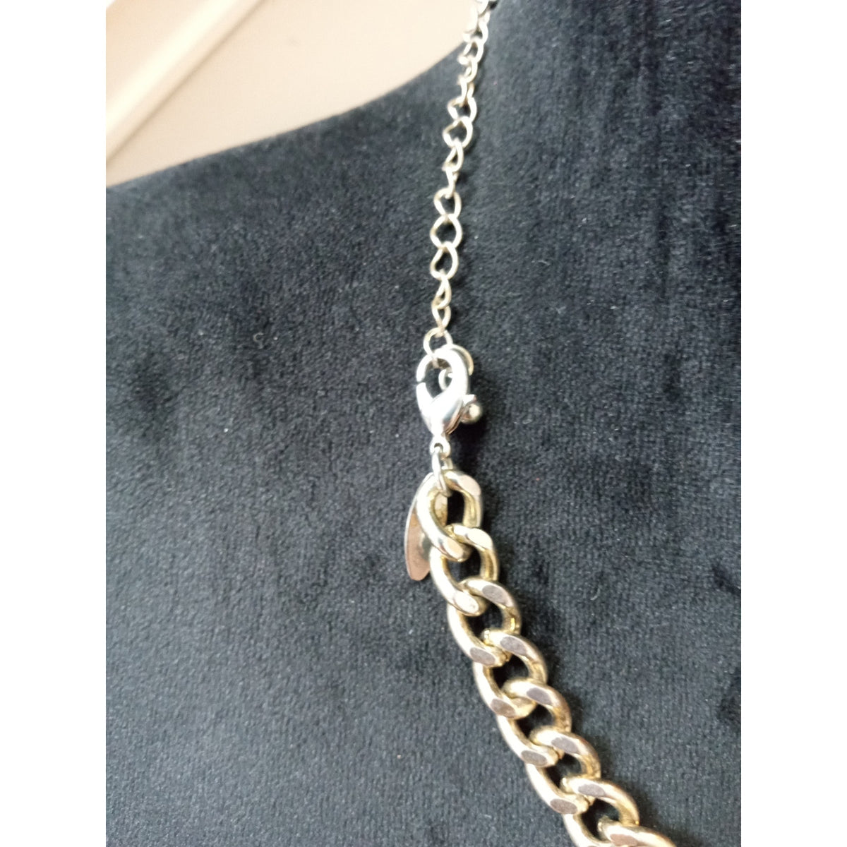 Gold Tone Chain Bib Necklace Turquoise Beads Crystal Statement Collar Necklace
