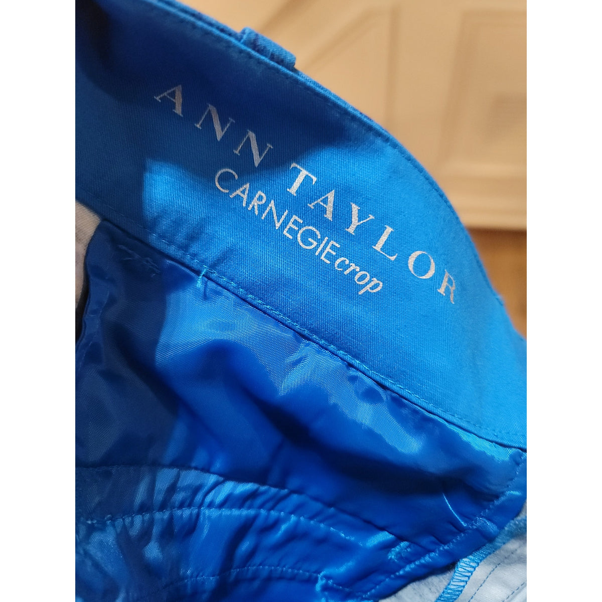 Ann Taylor Pant Suit Women's Size 10/8 Blue Floral Single Button Blazer Pockets