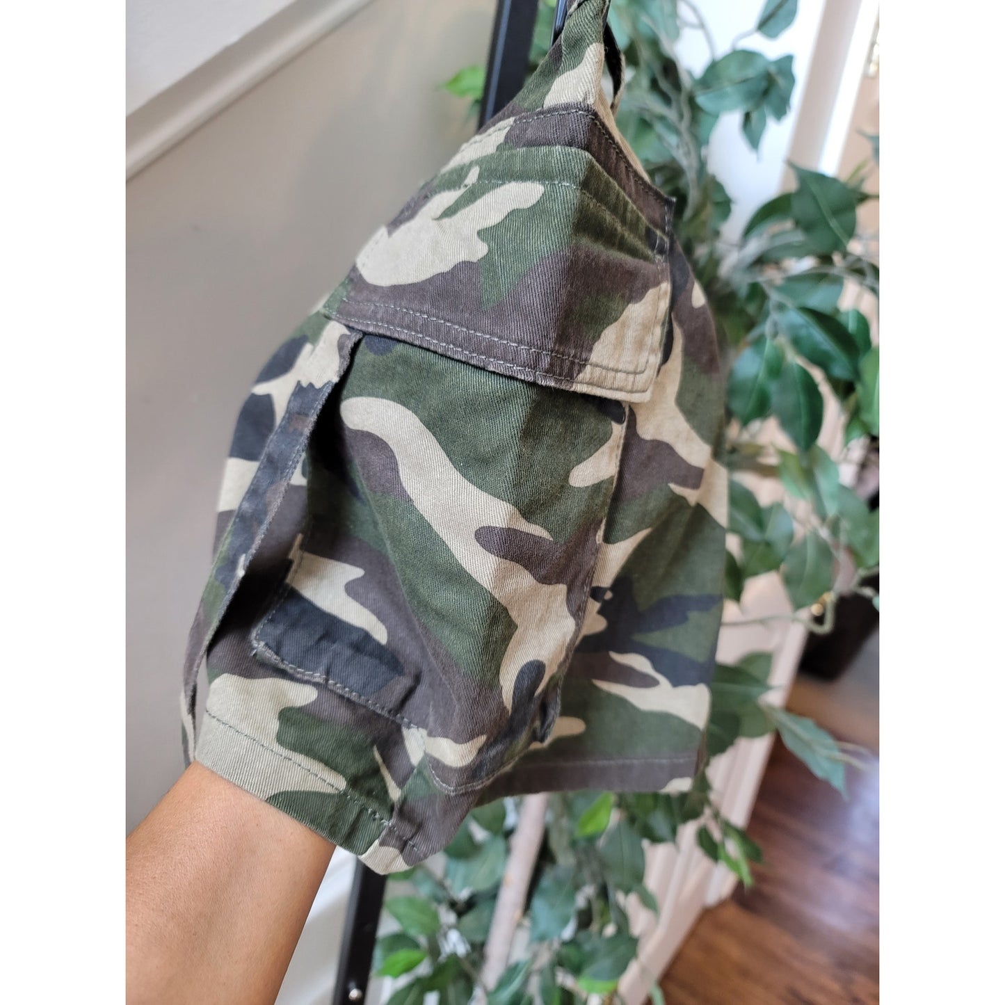 Cargo Skirt Women's Size Small Green Military Style Pockets Cotton Zipper