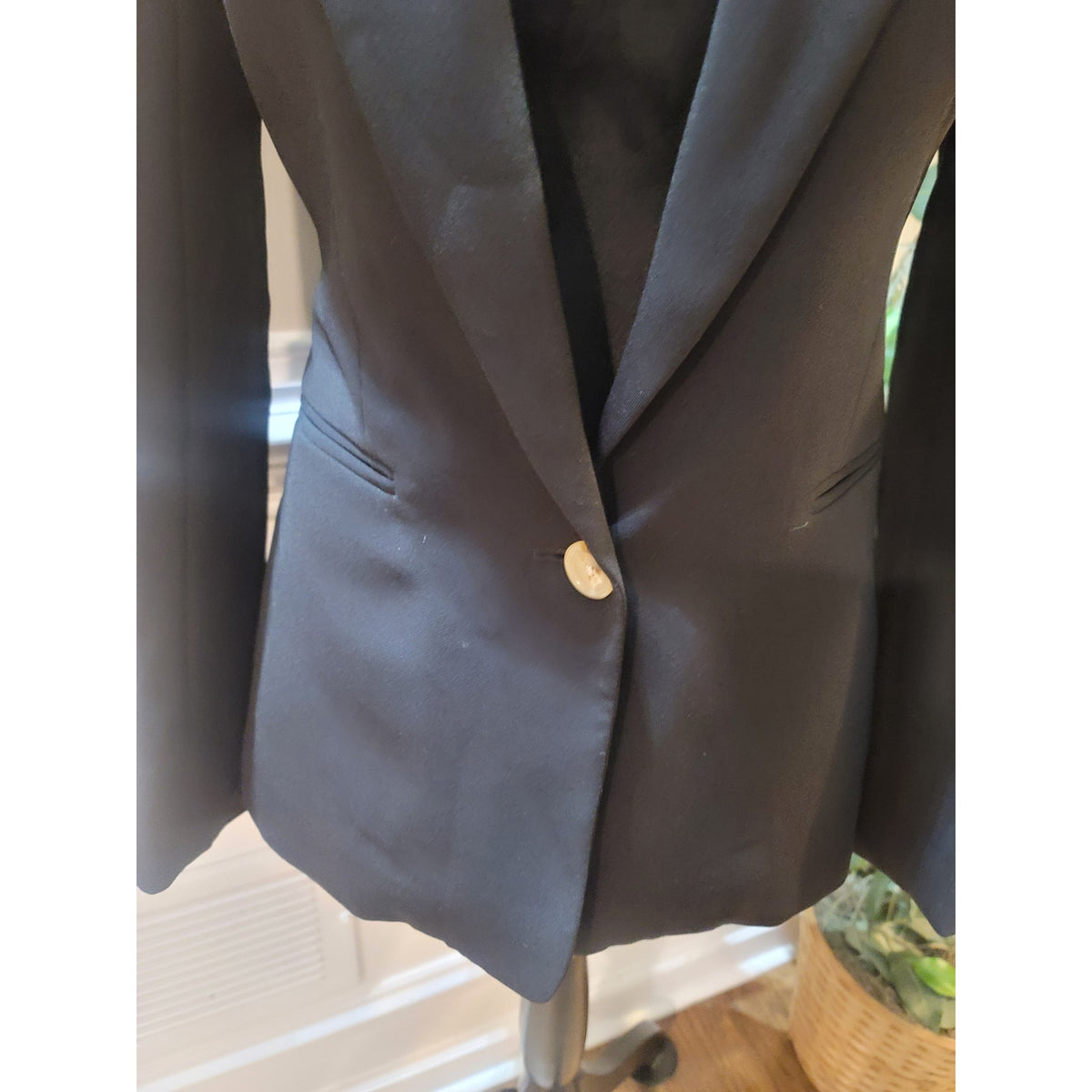 J.Crew Going Out Blazer Women SZ 0 Black Single Button Shawl Collar Besom Pocket