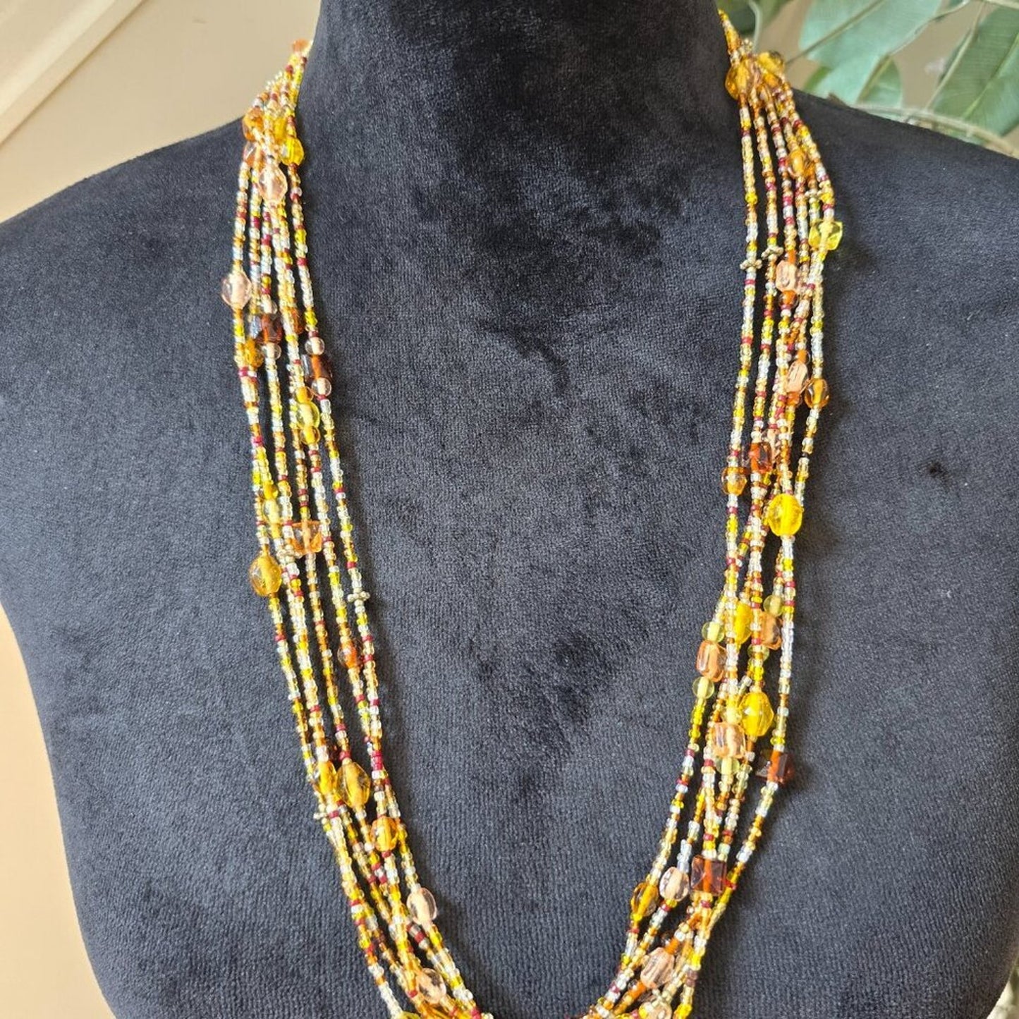 Women Fashion Multicolor Seed Beads Multiple Layered Necklace Jewelry