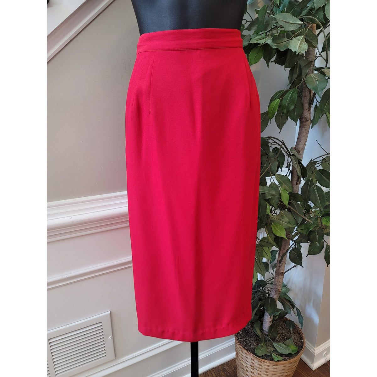 St Anthony Skirt Suit Women SZ 16W Red Rhinestone Long Sleeve Blazer Fully Lined