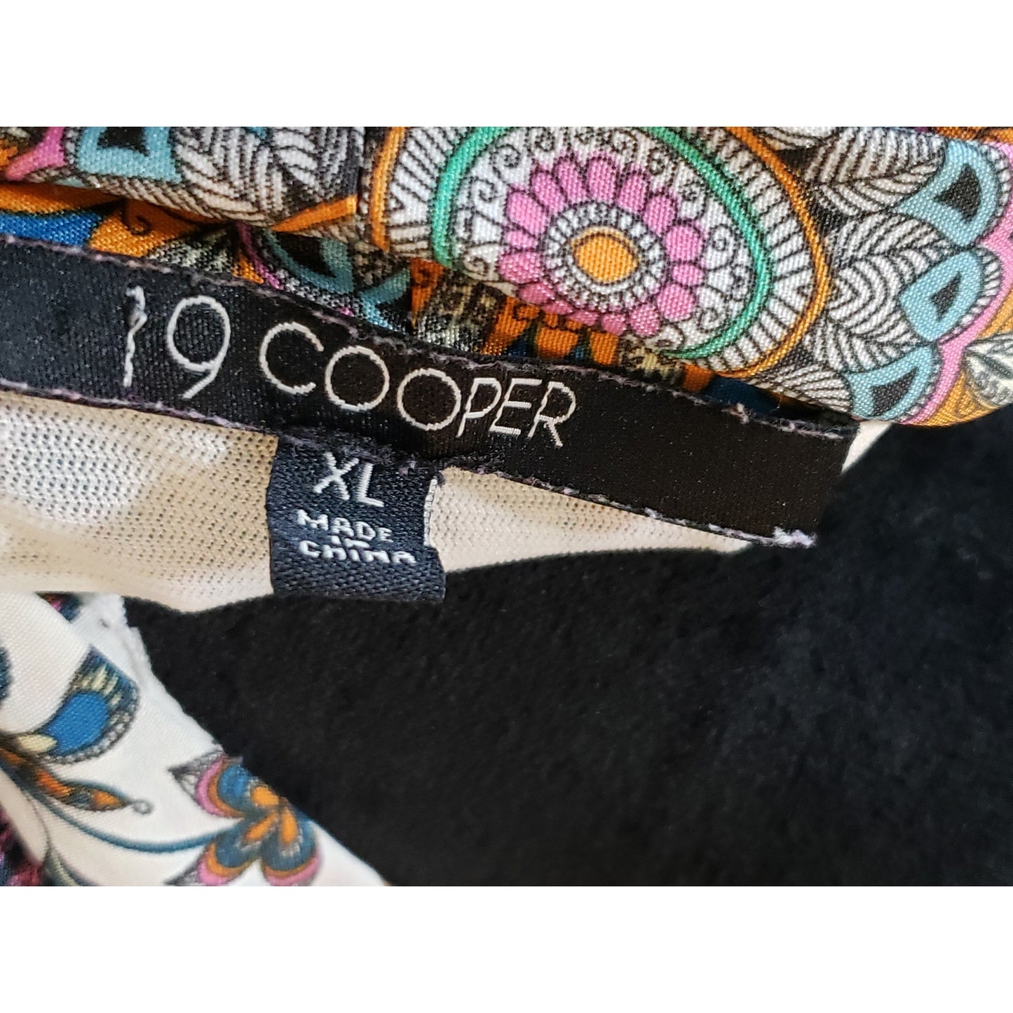19 Cooper Fit & Flared Dress Women's XL Multi Geo Print Lined Pleated V Neck